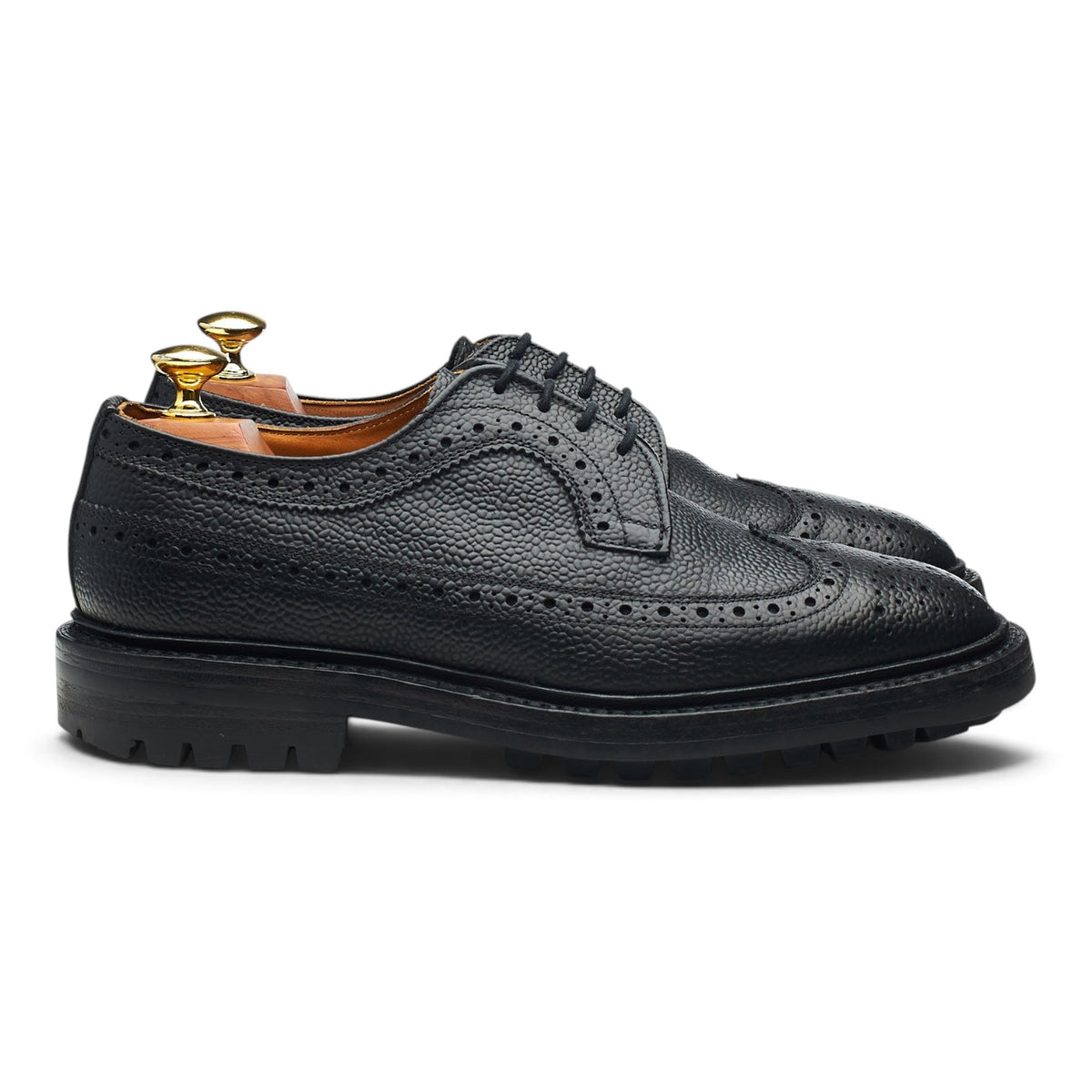 Black Grain Leather Derby Brogues UK 7