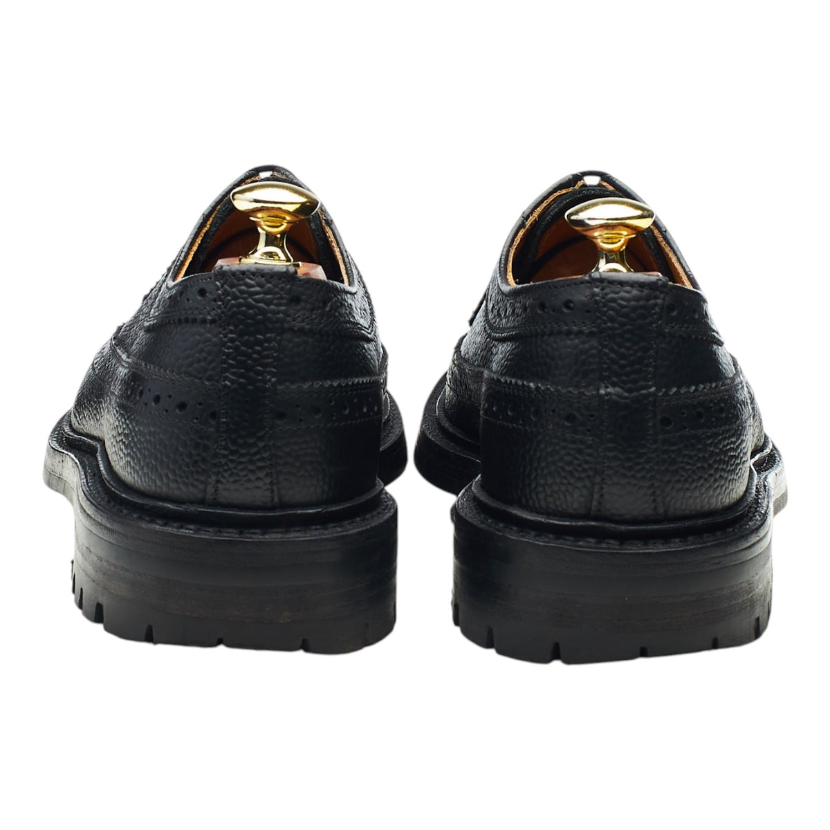 Black Grain Leather Derby Brogues UK 7