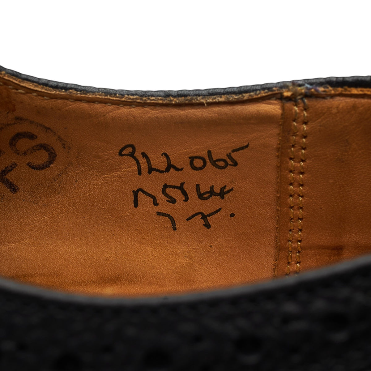 Black Grain Leather Derby Brogues UK 7