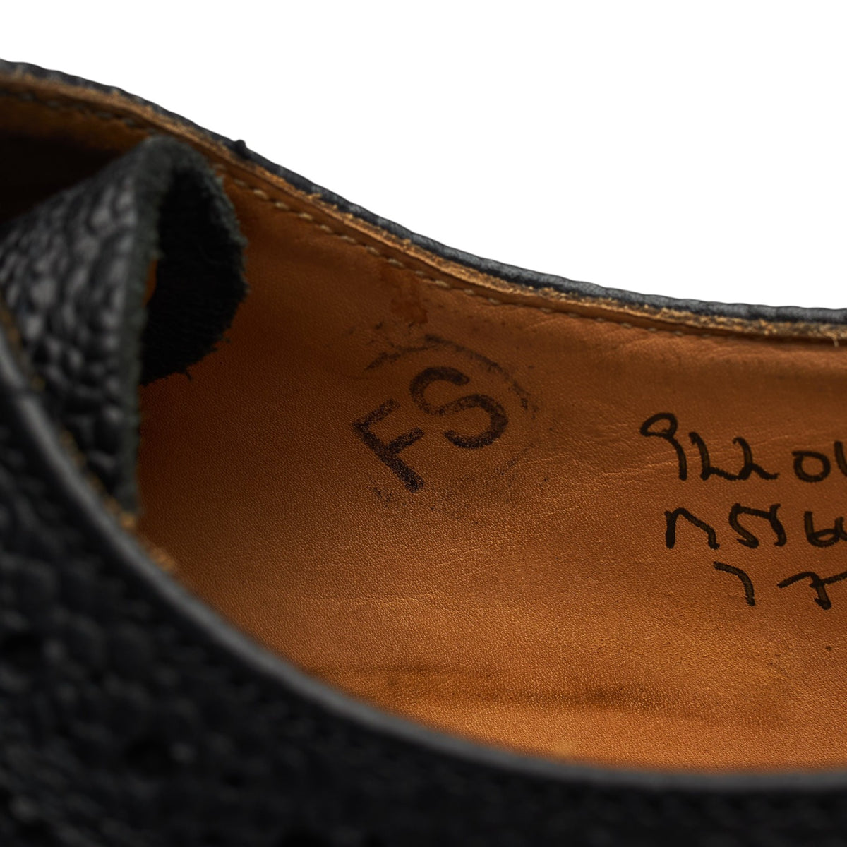 Black Grain Leather Derby Brogues UK 7