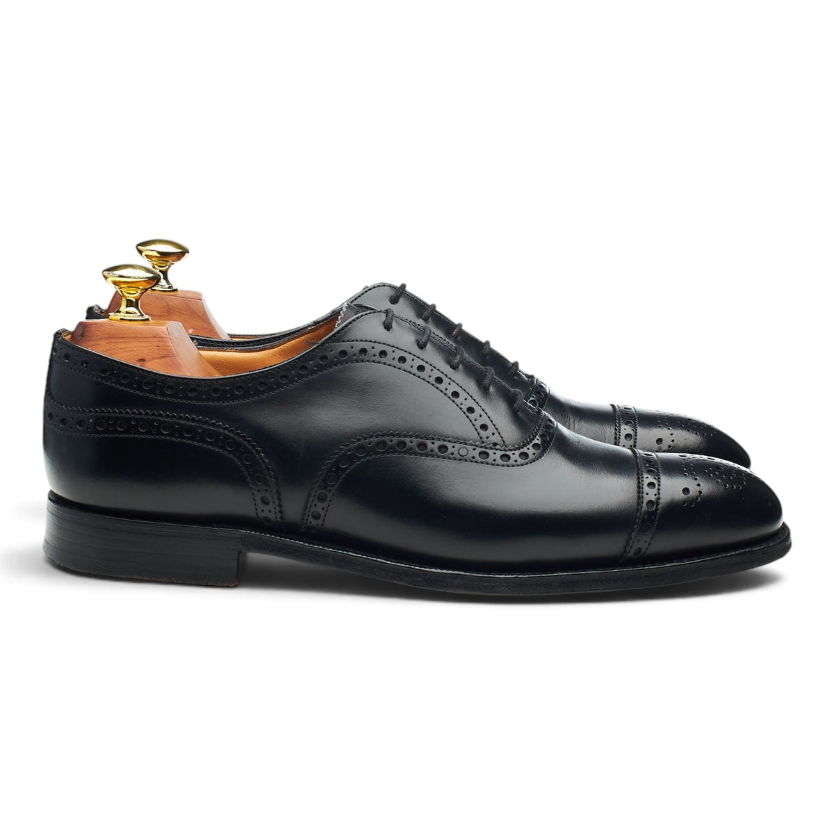 'Diplomat' Black Leather Oxford Brogues UK 7 F