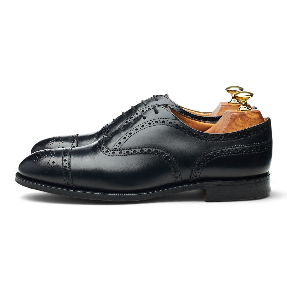 'Diplomat' Black Leather Oxford Brogues UK 7 F