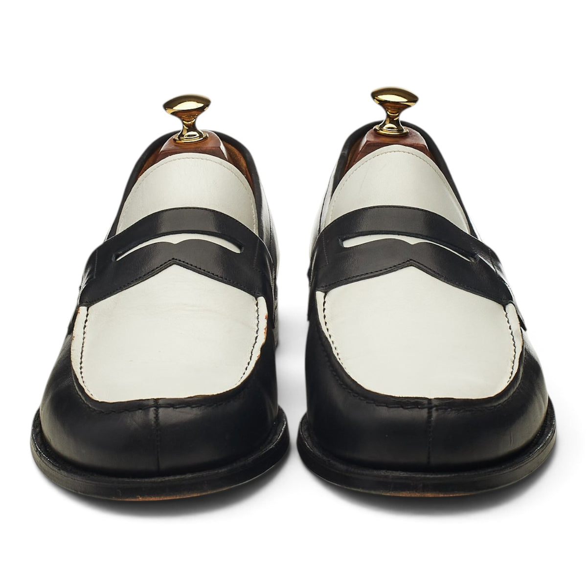 'Bentley' Black White Leather Loafers UK 9.5 F