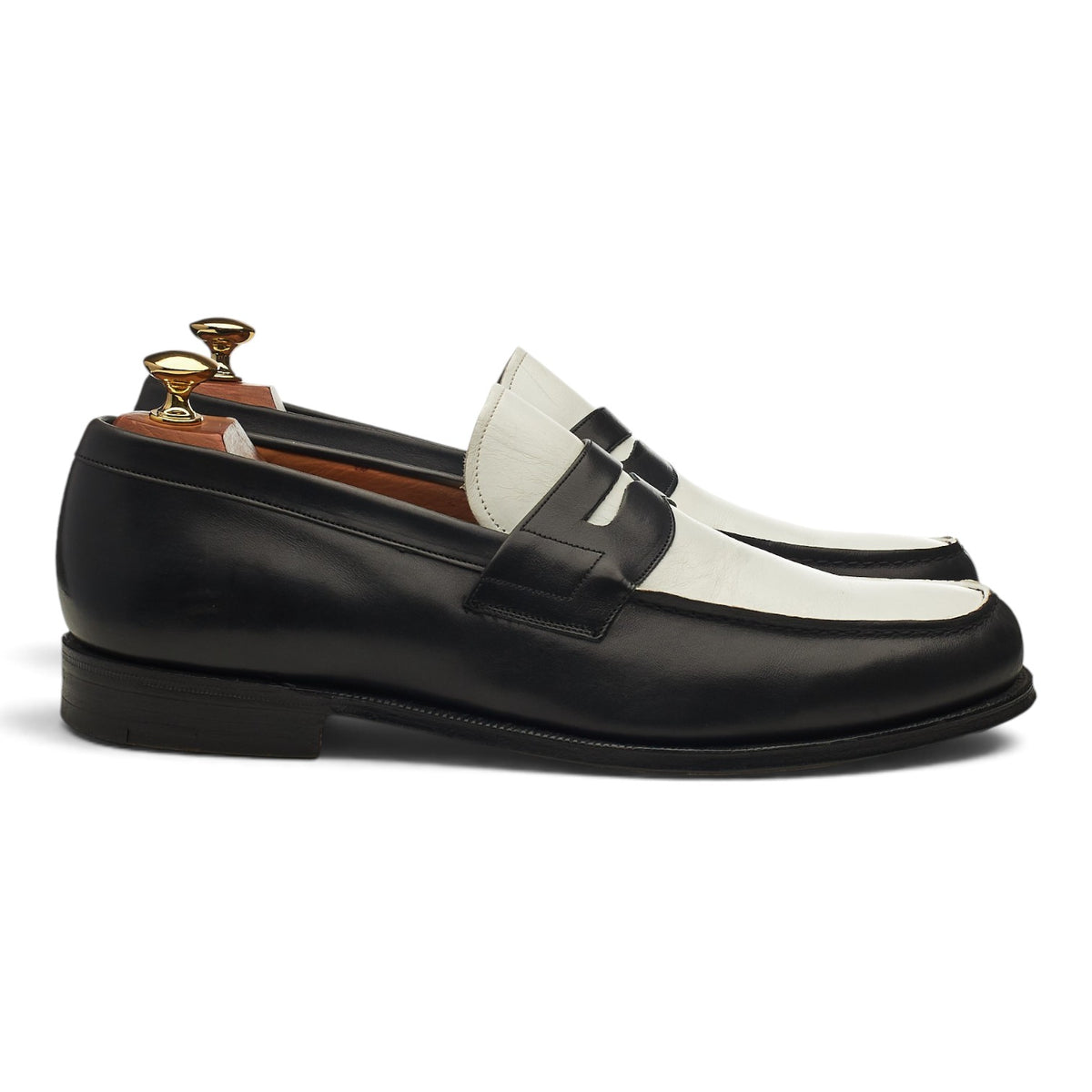 'Bentley' Black White Leather Loafers UK 9.5 F