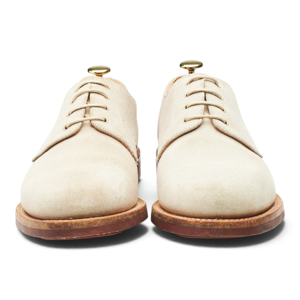 Vintage 'Dundee' Beige Suede Derby UK 8 F