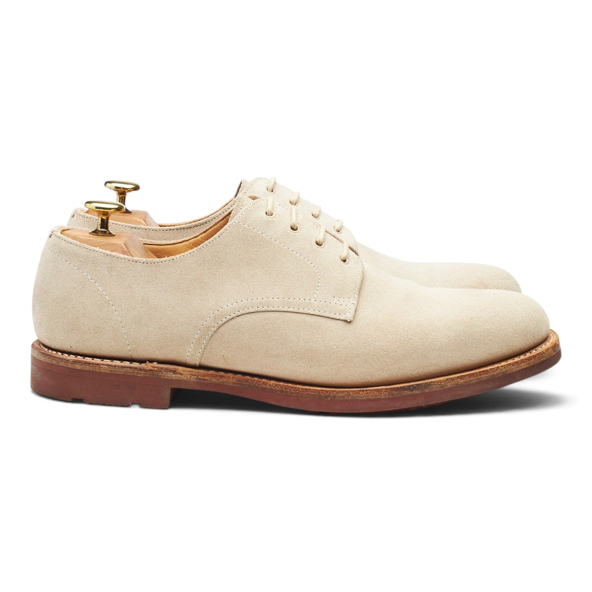 Vintage 'Dundee' Beige Suede Derby UK 8 F