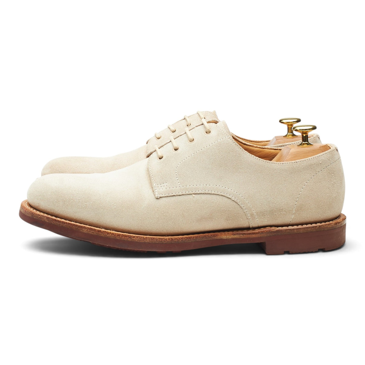 Vintage 'Dundee' Beige Suede Derby UK 8 F