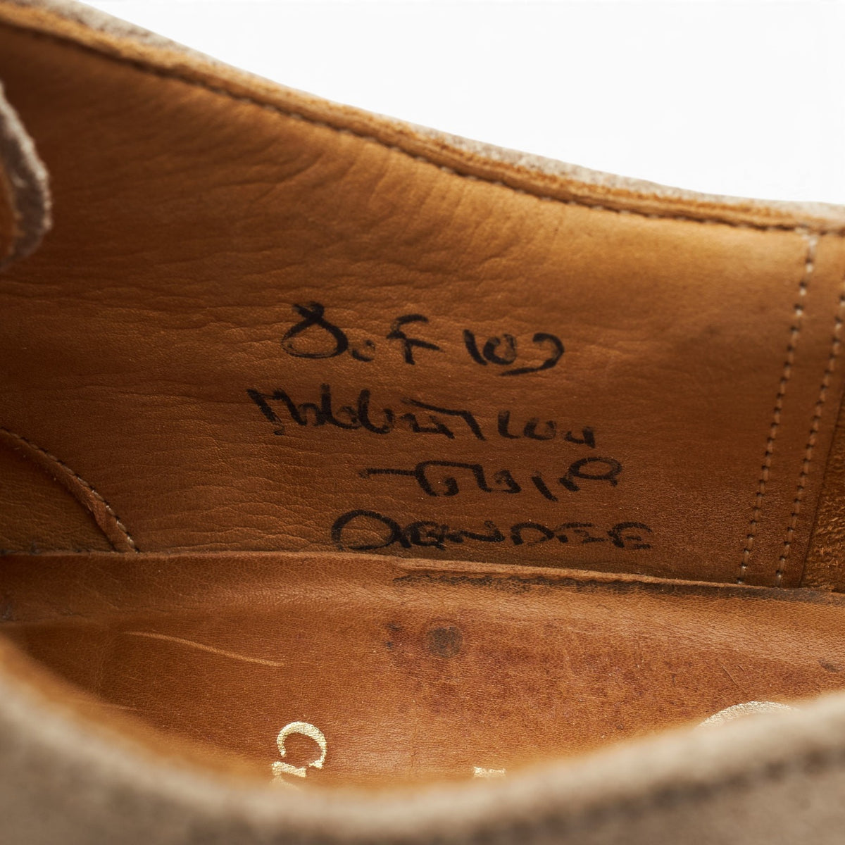 Vintage 'Dundee' Beige Suede Derby UK 8 F