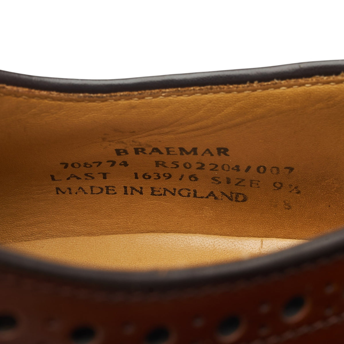 'Braemar' Brown Leather Derby Brogues UK 9.5 F