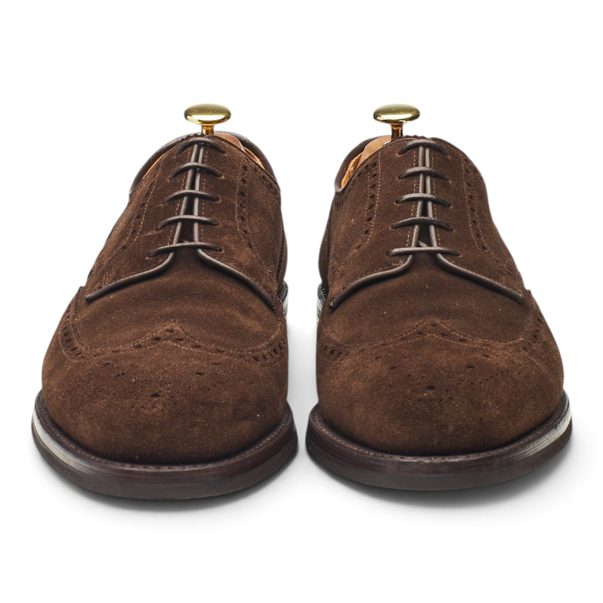 'Cardiff' Dark Brown Suede Derby Brogues UK 8.5 E