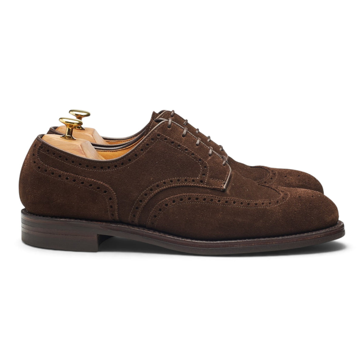 'Cardiff' Dark Brown Suede Derby Brogues UK 8.5 E