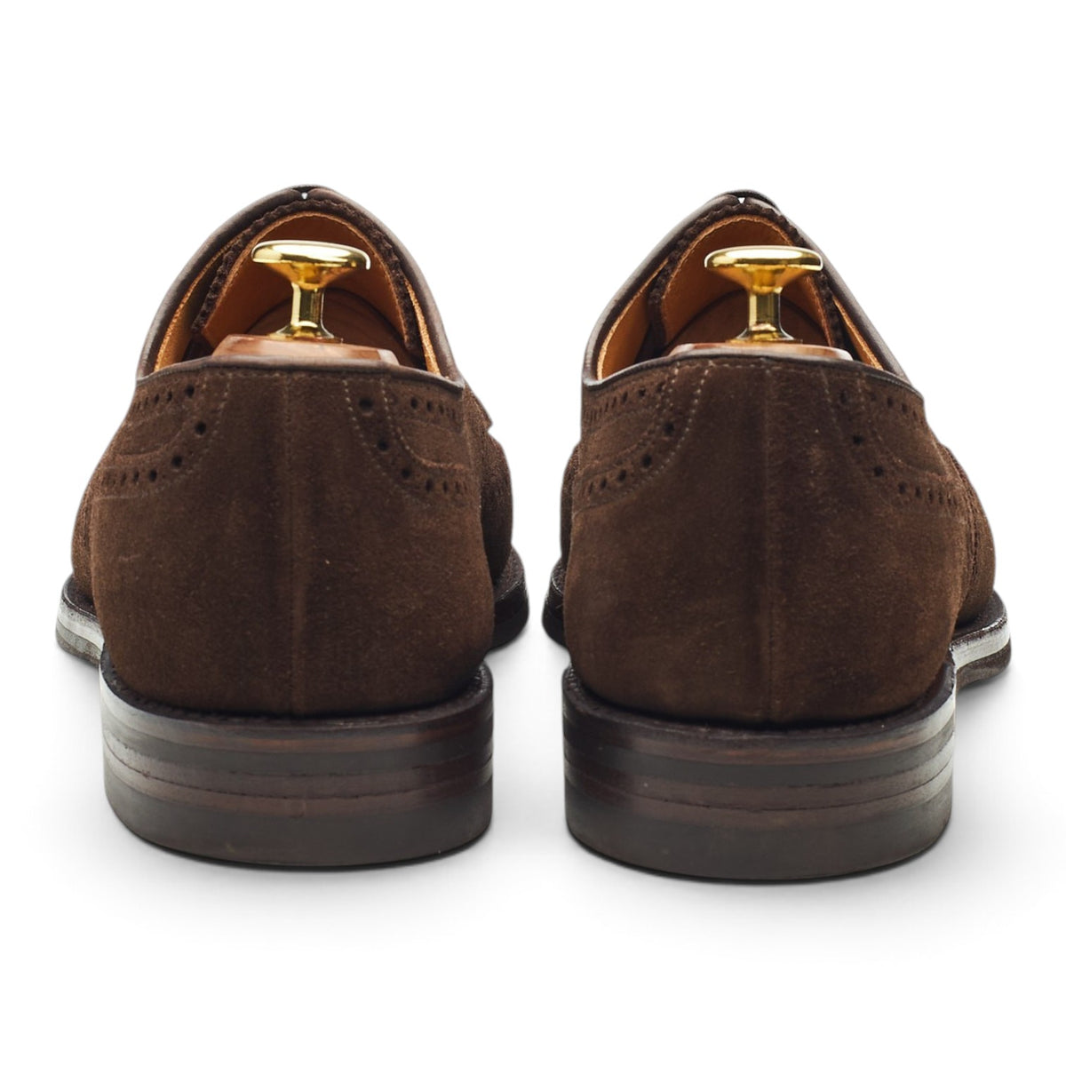 'Cardiff' Dark Brown Suede Derby Brogues UK 8.5 E