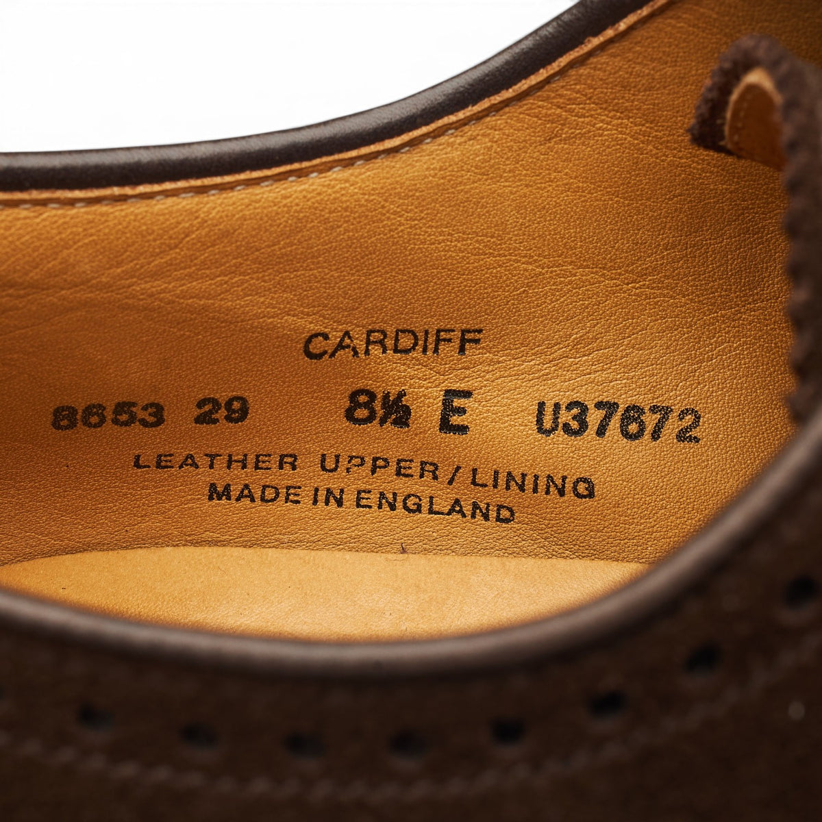 'Cardiff' Dark Brown Suede Derby Brogues UK 8.5 E