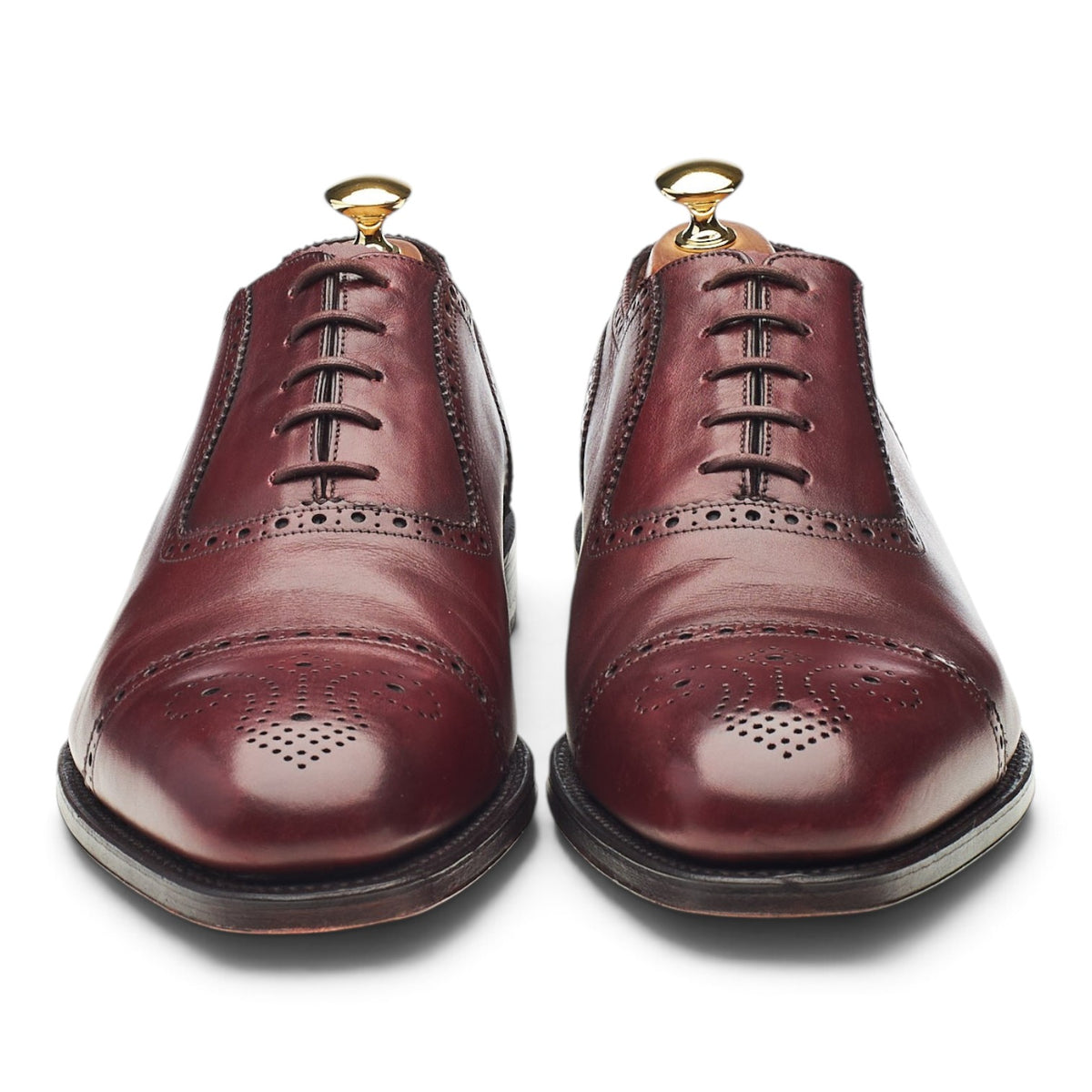 1880 'Strand' Burgundy Leather Oxford Brogues UK 10 F