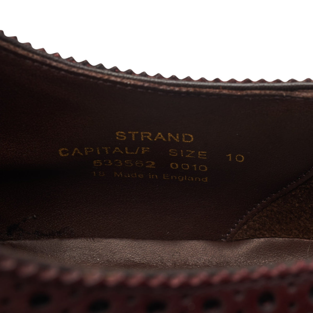 1880 'Strand' Burgundy Leather Oxford Brogues UK 10 F