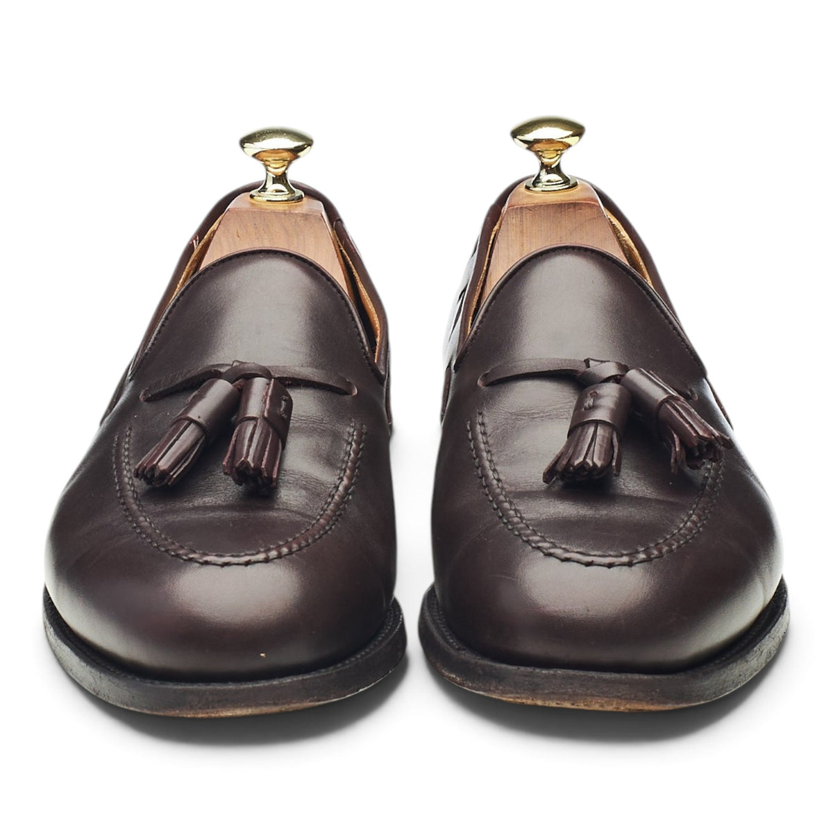 Burgundy Leather Tassel Loafers UK 7