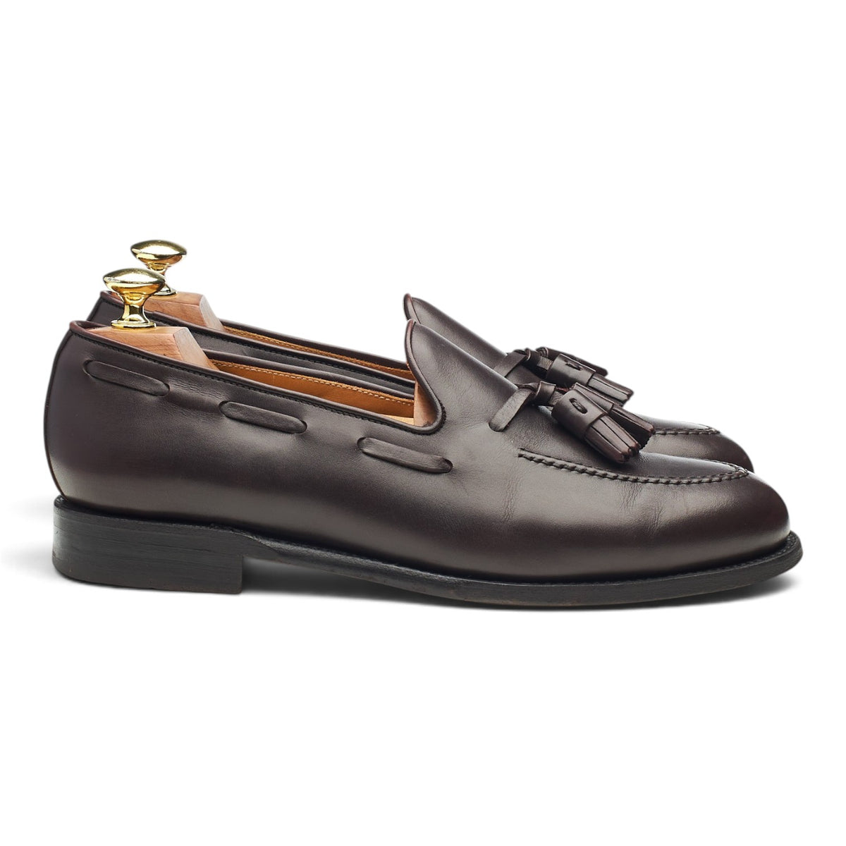 Burgundy Leather Tassel Loafers UK 7