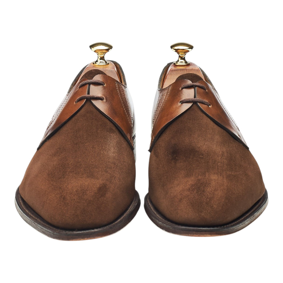 'Hallaton' Dark Brown Suede Brown Leather Derby UK 9 EE