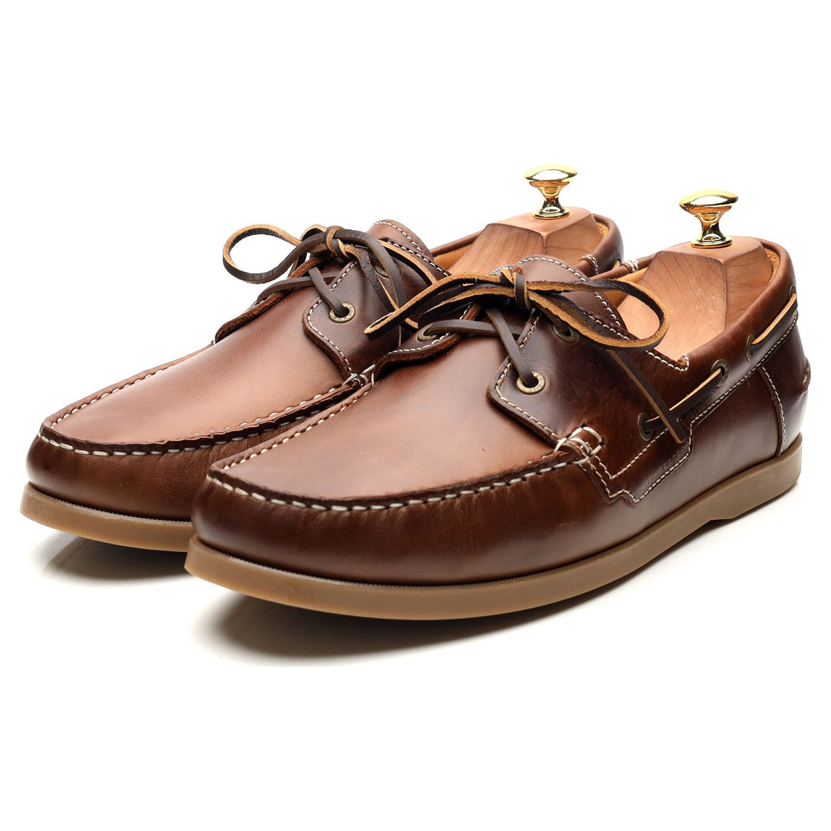 &#39;Hardy&#39; Brown Leather Boat Shoes UK 10