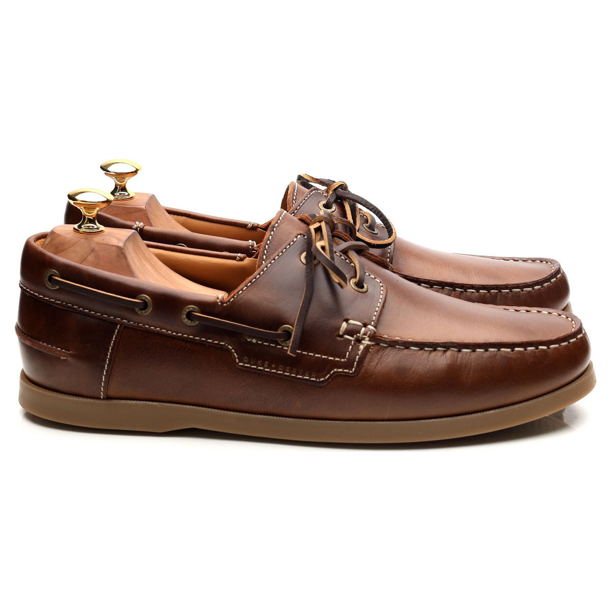 &#39;Hardy&#39; Brown Leather Boat Shoes UK 10