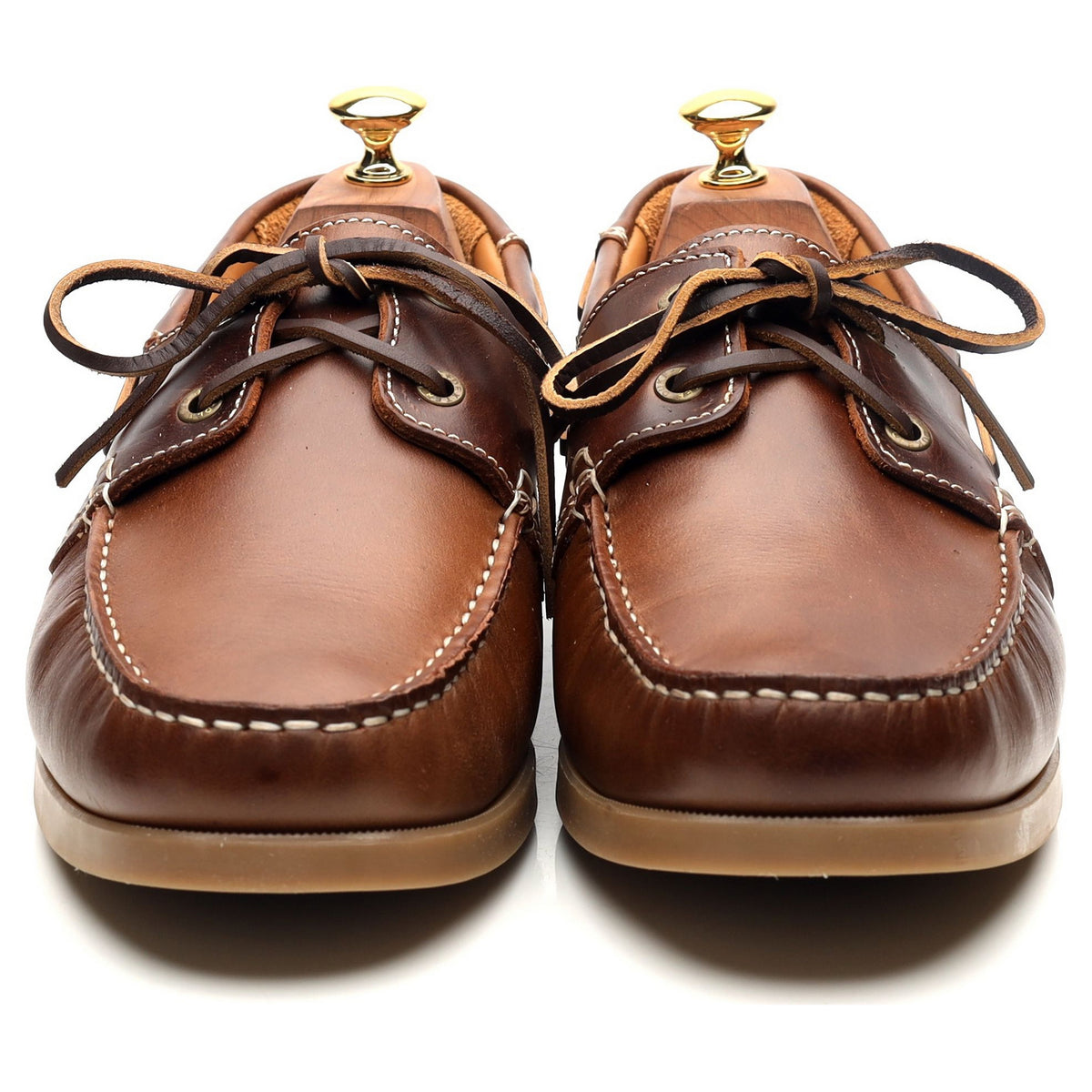 &#39;Hardy&#39; Brown Leather Boat Shoes UK 10