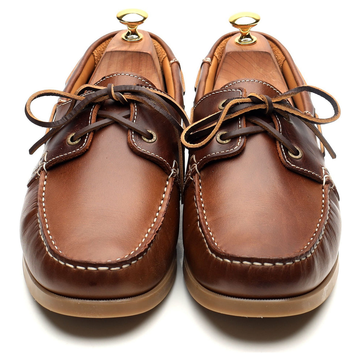 &#39;Hardy&#39; Brown Leather Boat Shoes UK 10