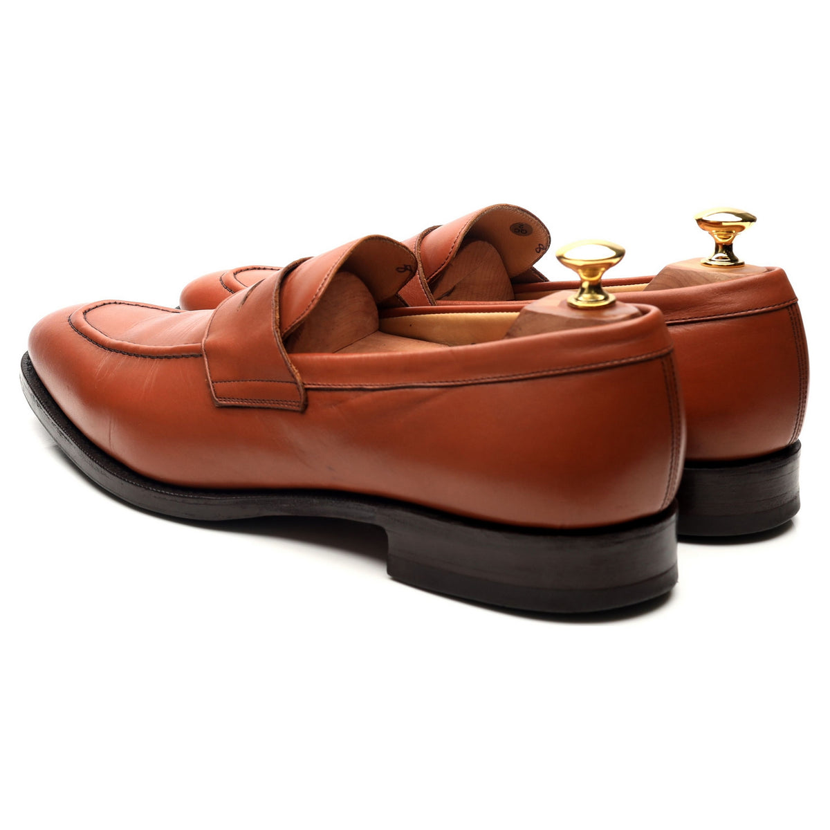 &#39;Sears&#39; Tan Brown Leather Loafers UK 9.5 F