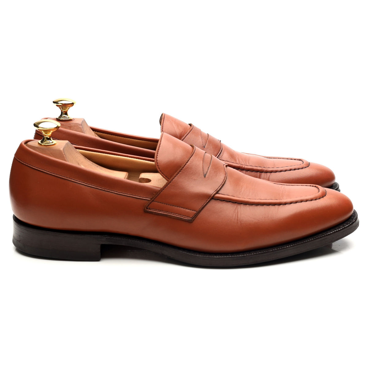 &#39;Sears&#39; Tan Brown Leather Loafers UK 9.5 F