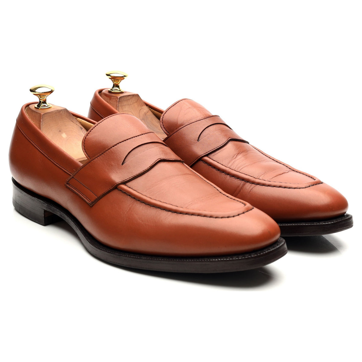 &#39;Sears&#39; Tan Brown Leather Loafers UK 9.5 F