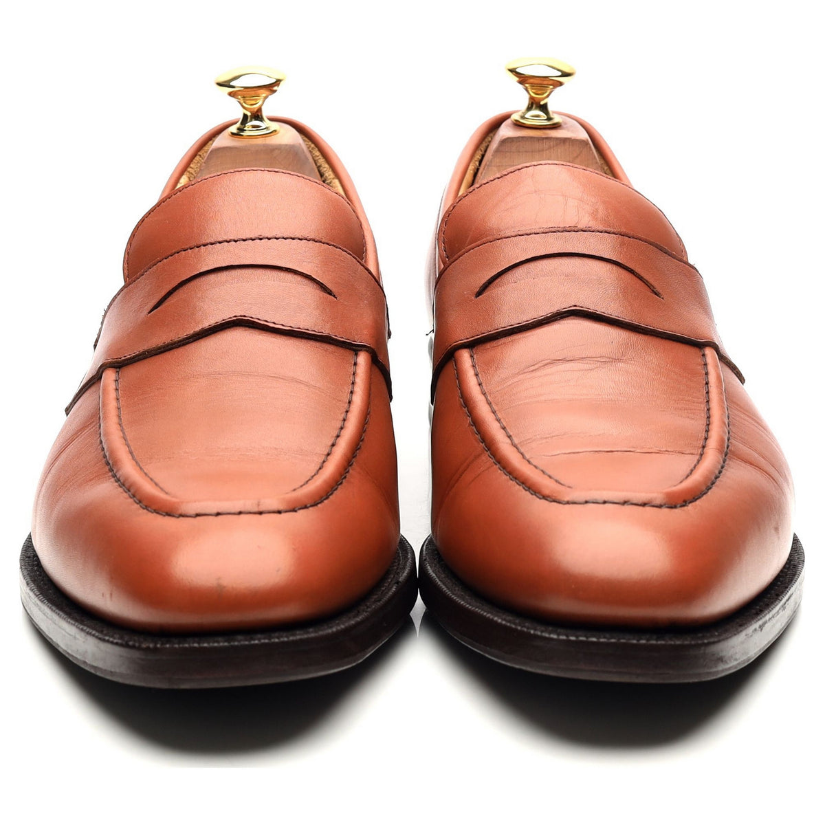 &#39;Sears&#39; Tan Brown Leather Loafers UK 9.5 F