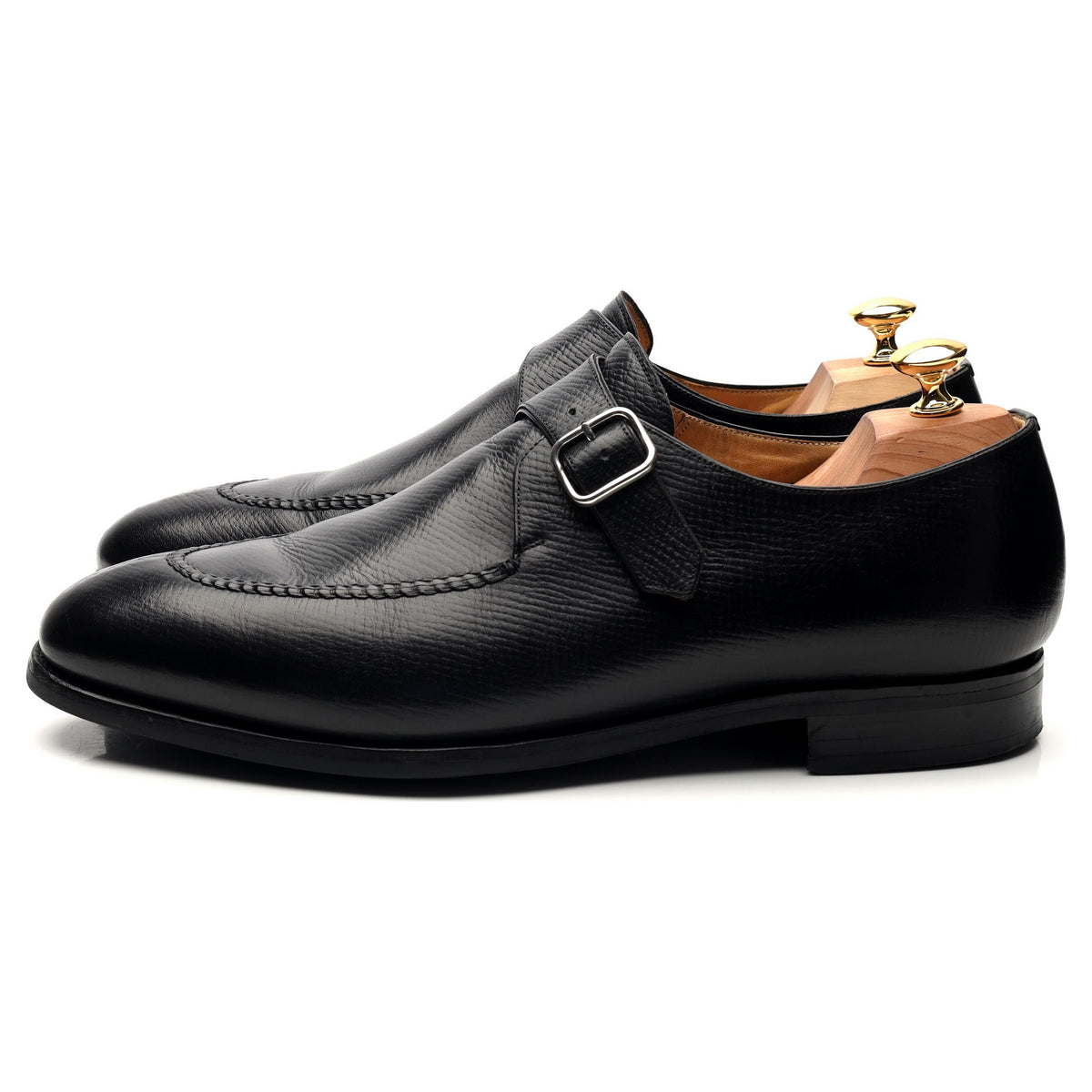 &#39;MTO Artista&#39; Black Leather Split Toe Monk Strap UK 10 H