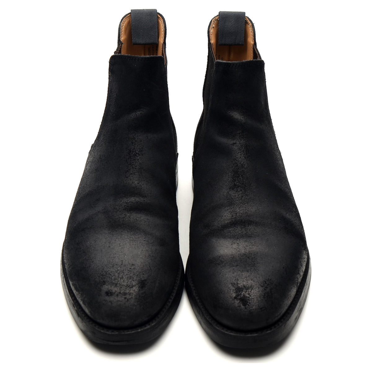 Leather Boots Roughout Chelsea Boots Black Oiled Rough Out Cap Toe