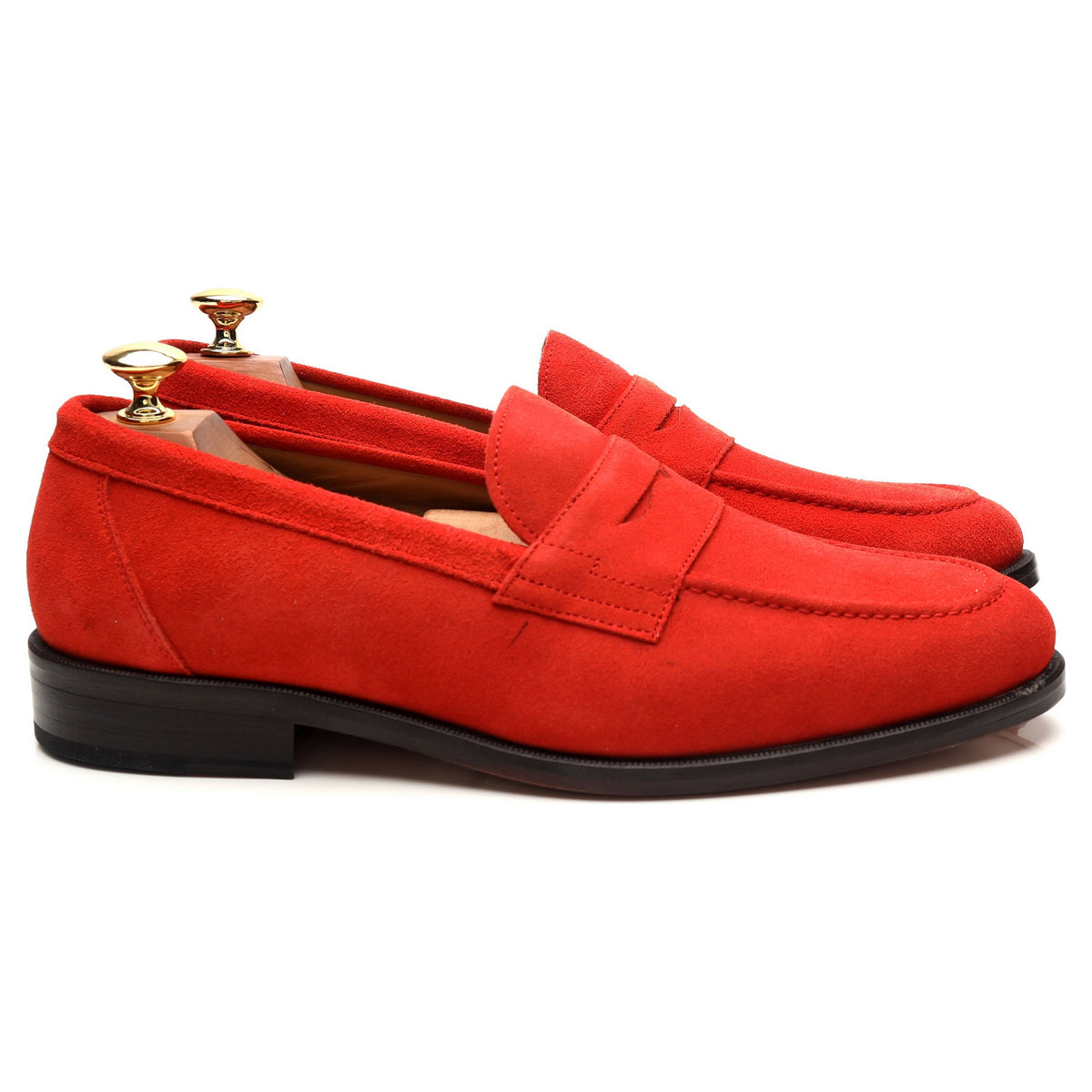 &#39;Calder&#39; Red Suede Loafers UK 9