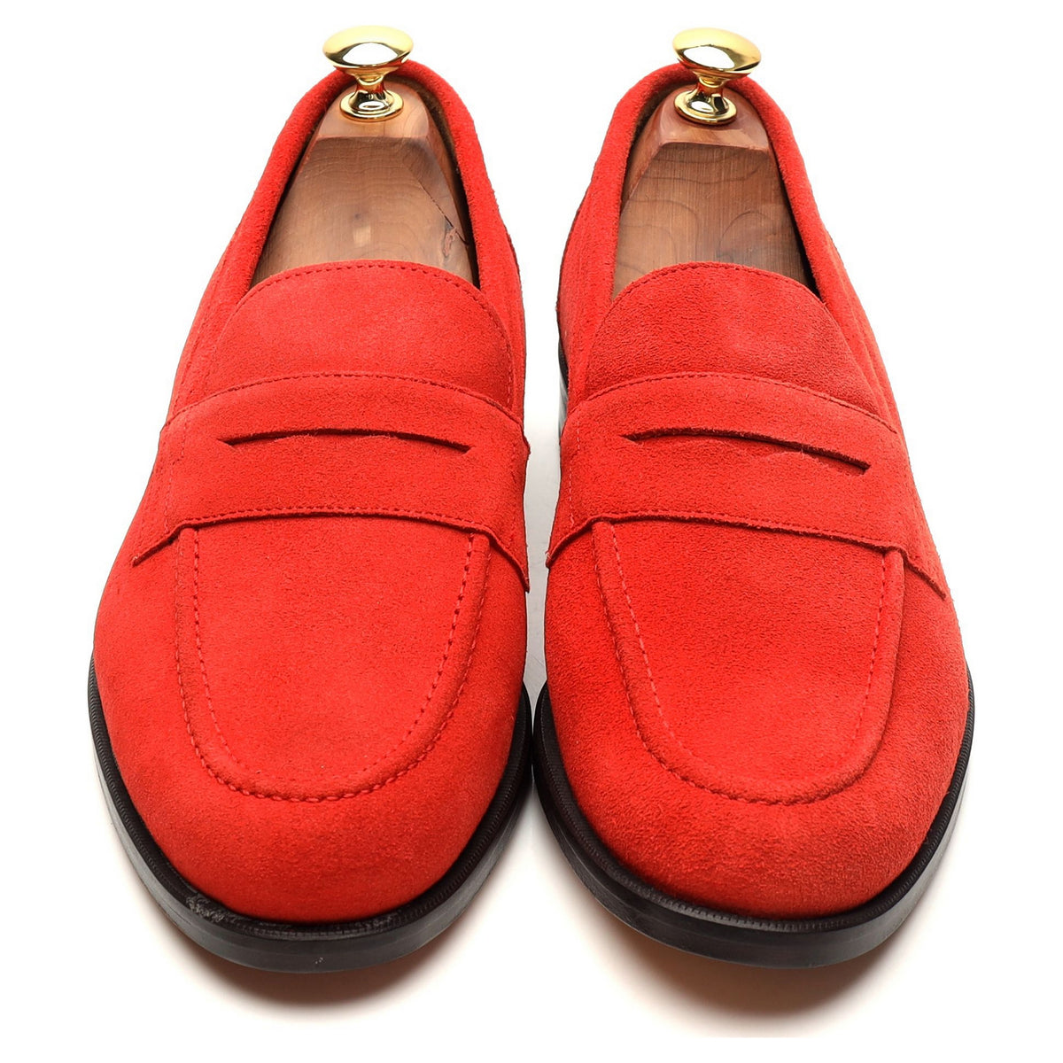 &#39;Calder&#39; Red Suede Loafers UK 9