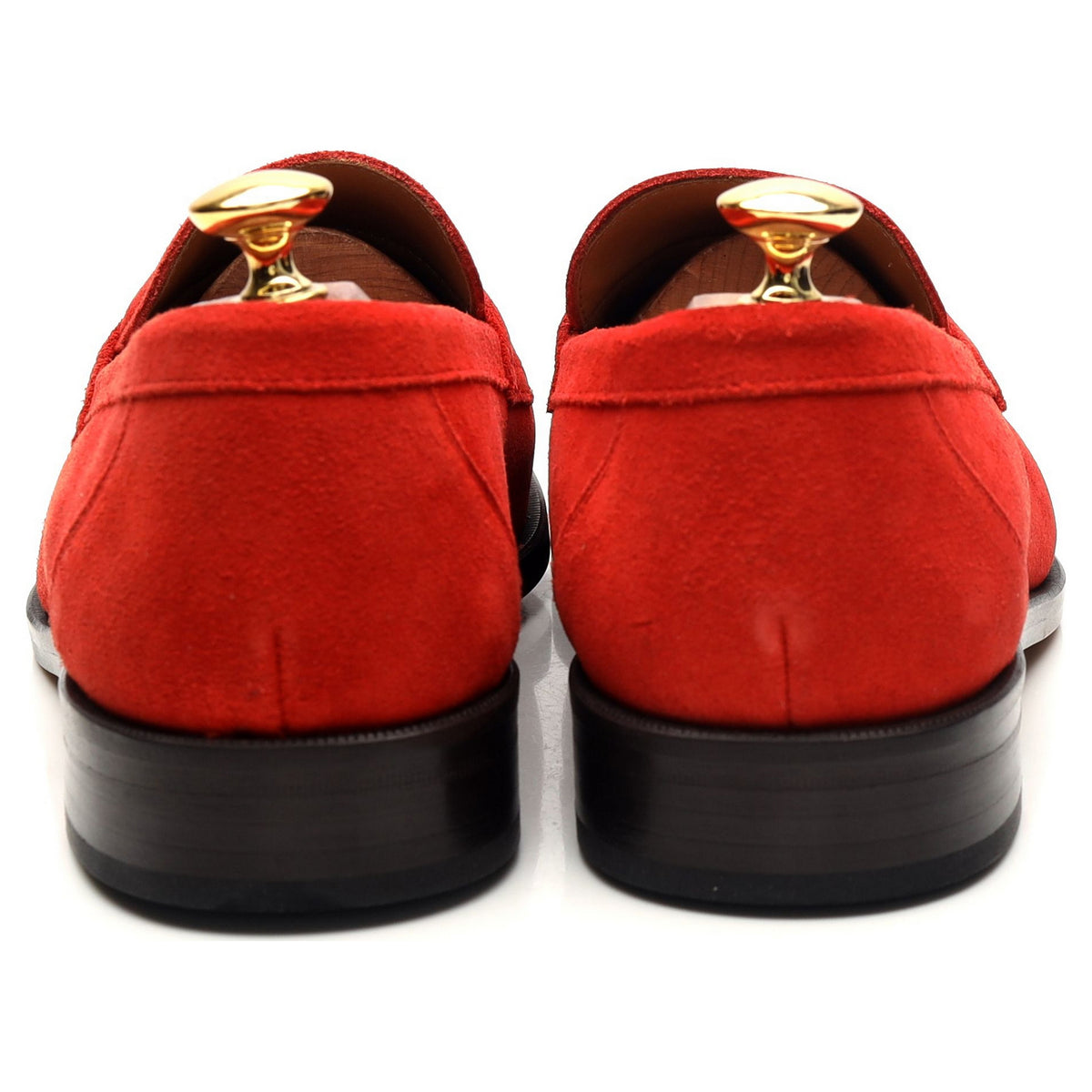 &#39;Calder&#39; Red Suede Loafers UK 9