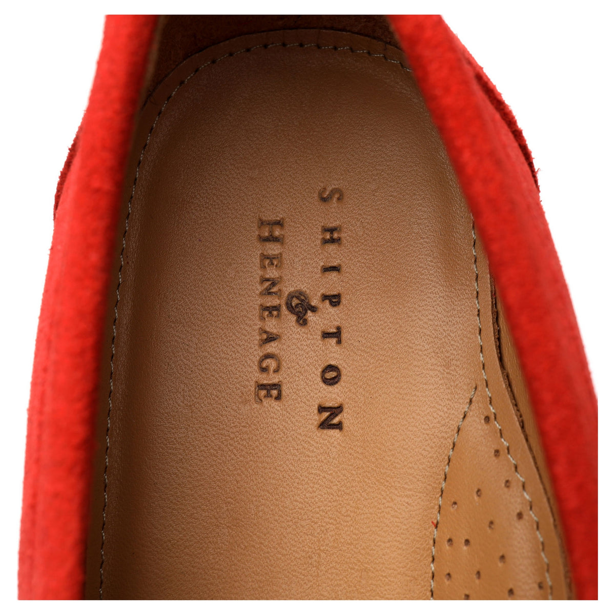 &#39;Calder&#39; Red Suede Loafers UK 9