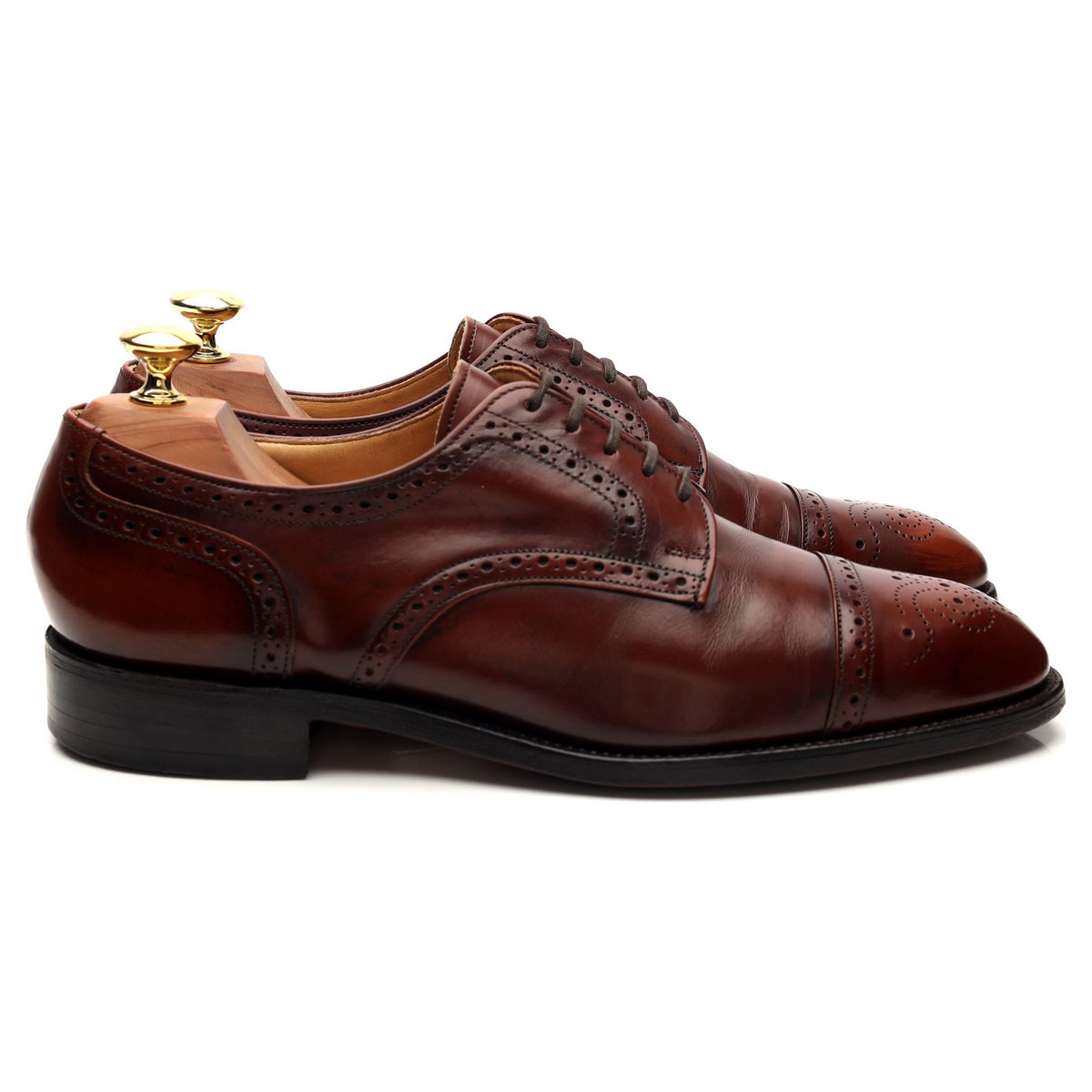 &#39;Kelso&#39; Brown Leather Derby Brogues UK 8