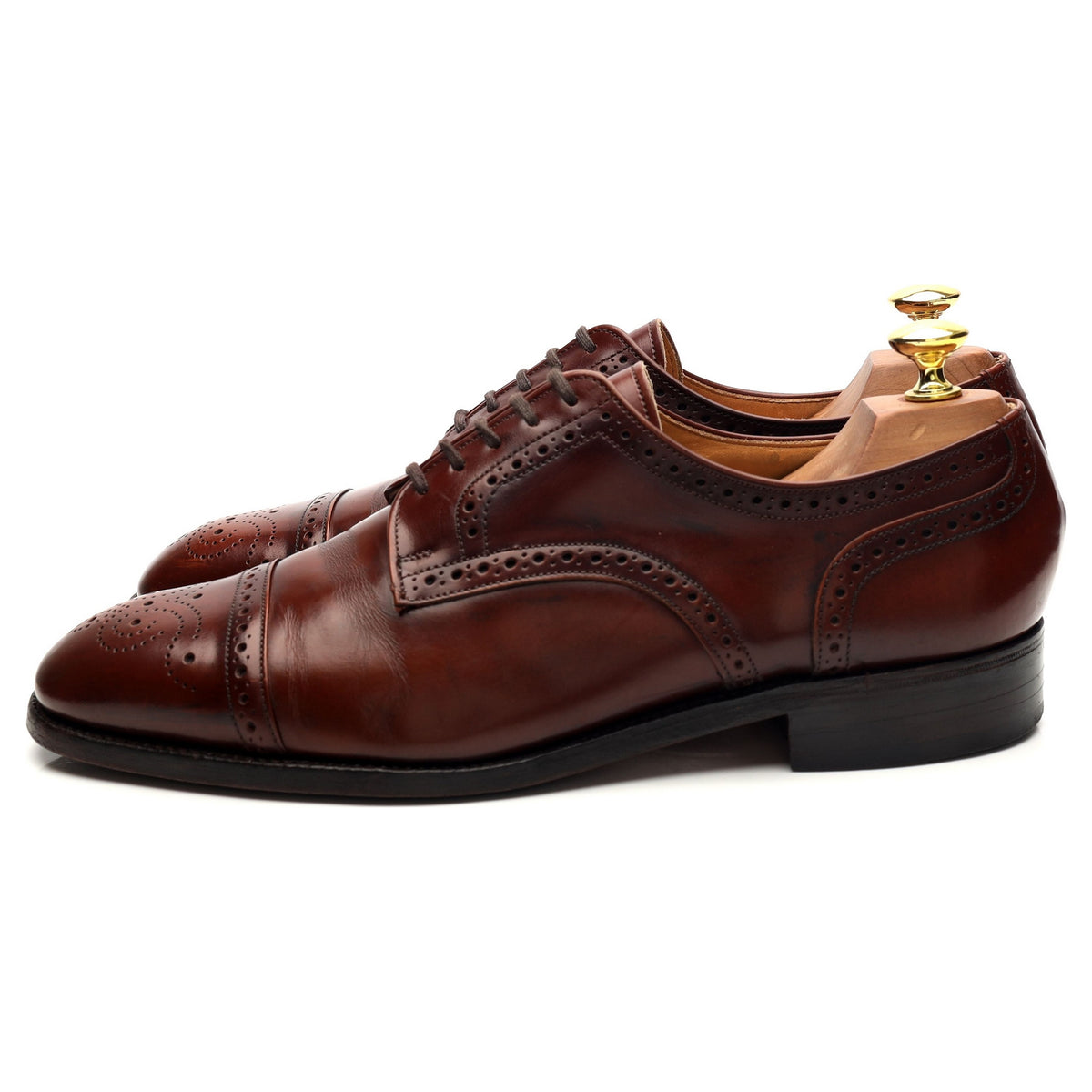 &#39;Kelso&#39; Brown Leather Derby Brogues UK 8