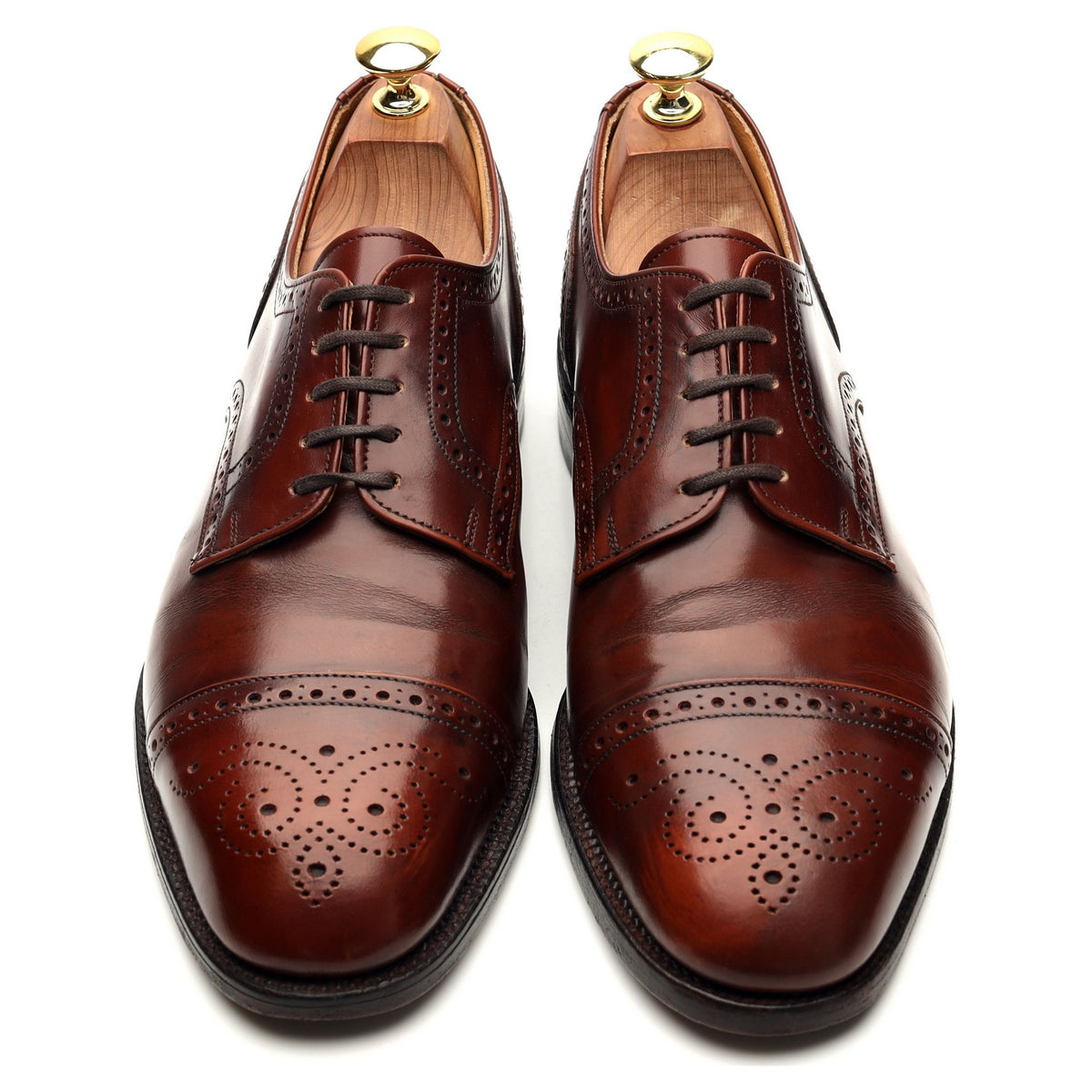 &#39;Kelso&#39; Brown Leather Derby Brogues UK 8