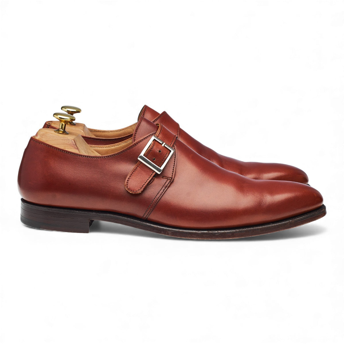 'Monkton' Tan Brown Leather Monk Strap UK 8.5 E