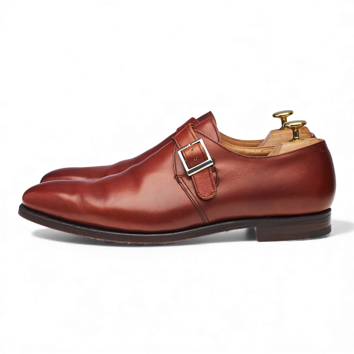'Monkton' Tan Brown Leather Monk Strap UK 8.5 E