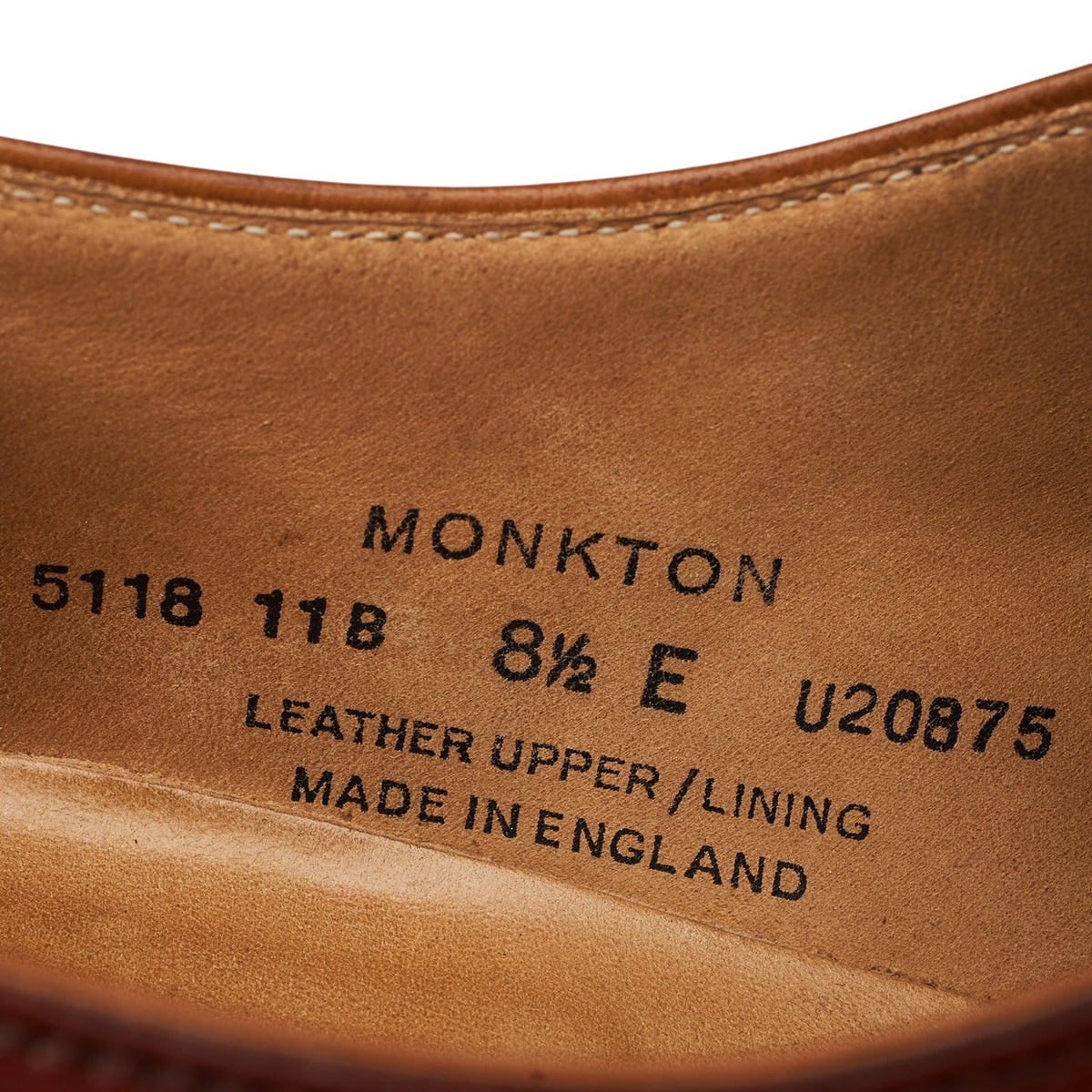 'Monkton' Tan Brown Leather Monk Strap UK 8.5 E