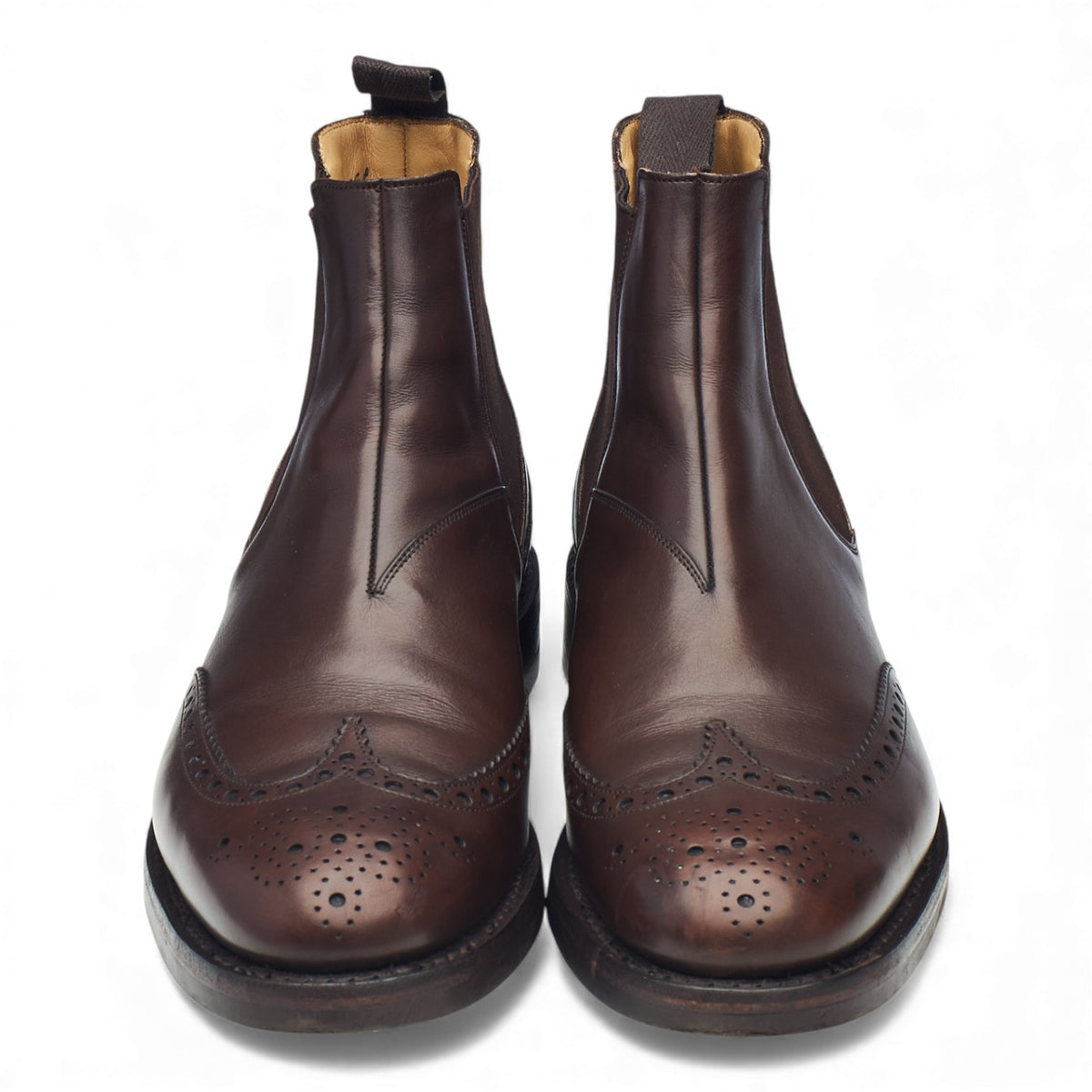 'Ketsby' Dark Brown Leather Brogue Chelsea Boots UK 8 F