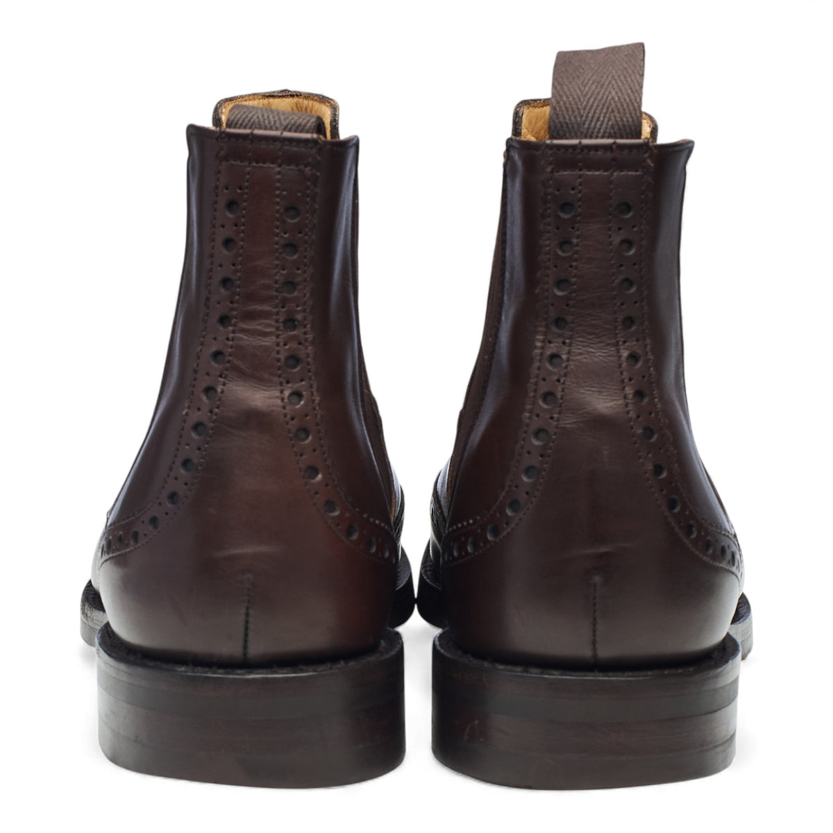 'Ketsby' Dark Brown Leather Brogue Chelsea Boots UK 8 F