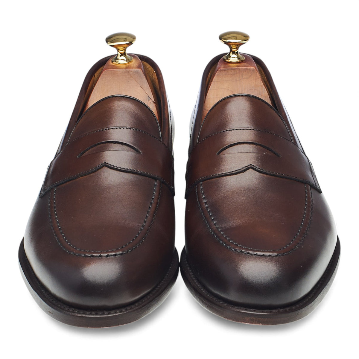 '9628' Dark Brown Leather Loafers UK 9