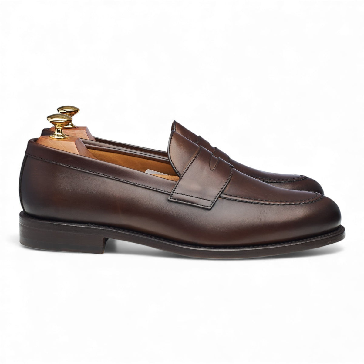 '9628' Dark Brown Leather Loafers UK 9