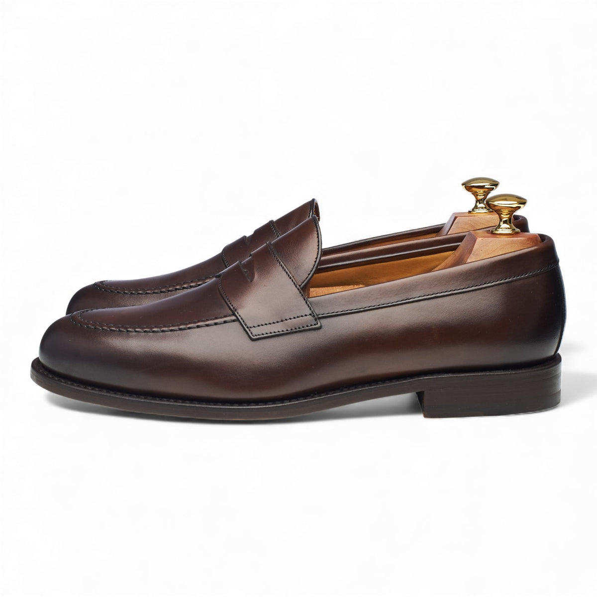 '9628' Dark Brown Leather Loafers UK 9