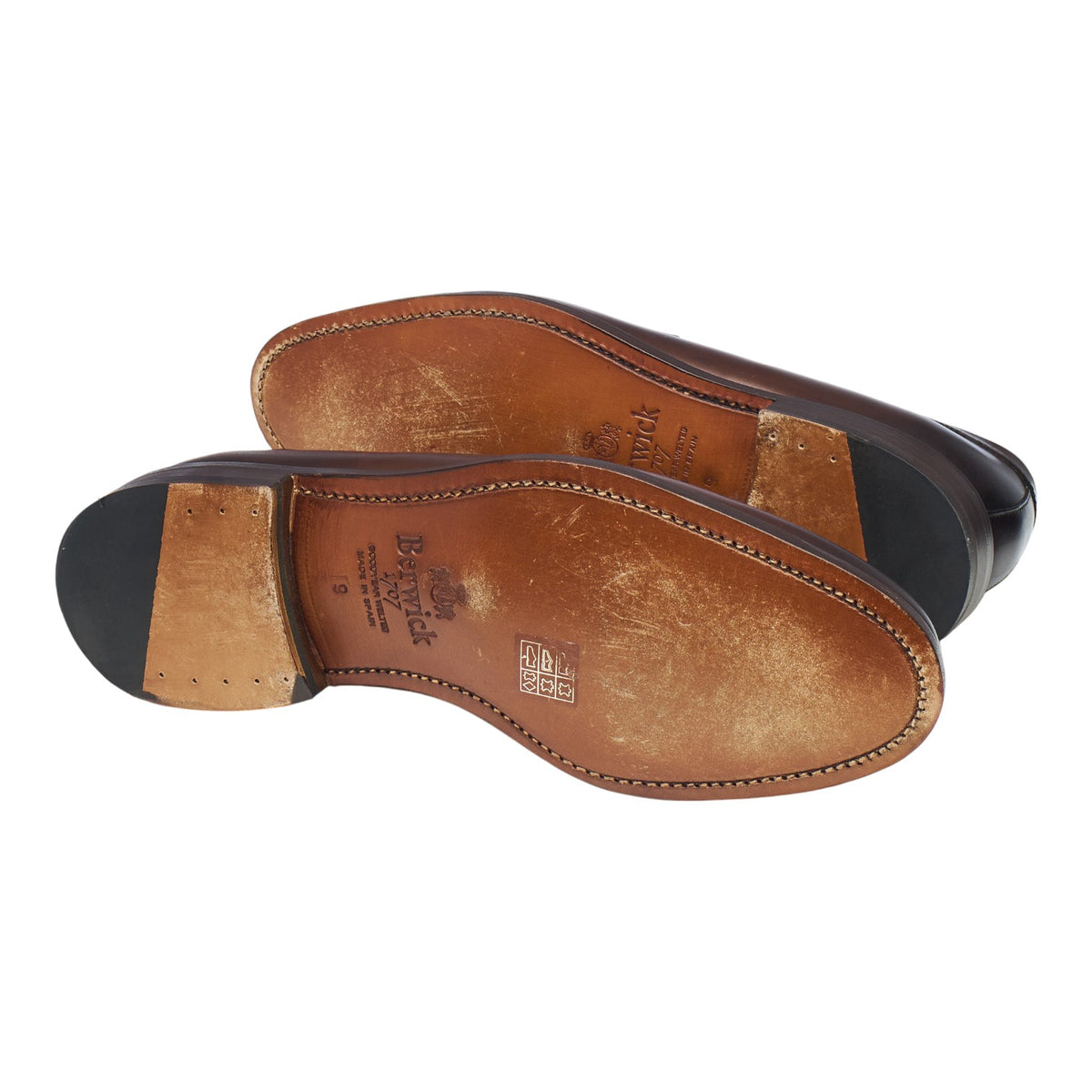 '9628' Dark Brown Leather Loafers UK 9