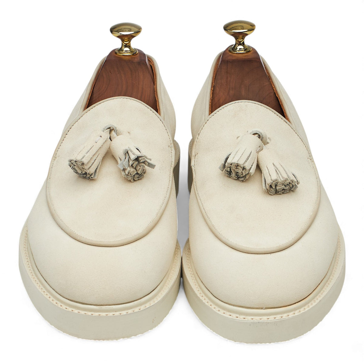 'Edmond' Sand Suede Tassel Loafers UK 7.5 E