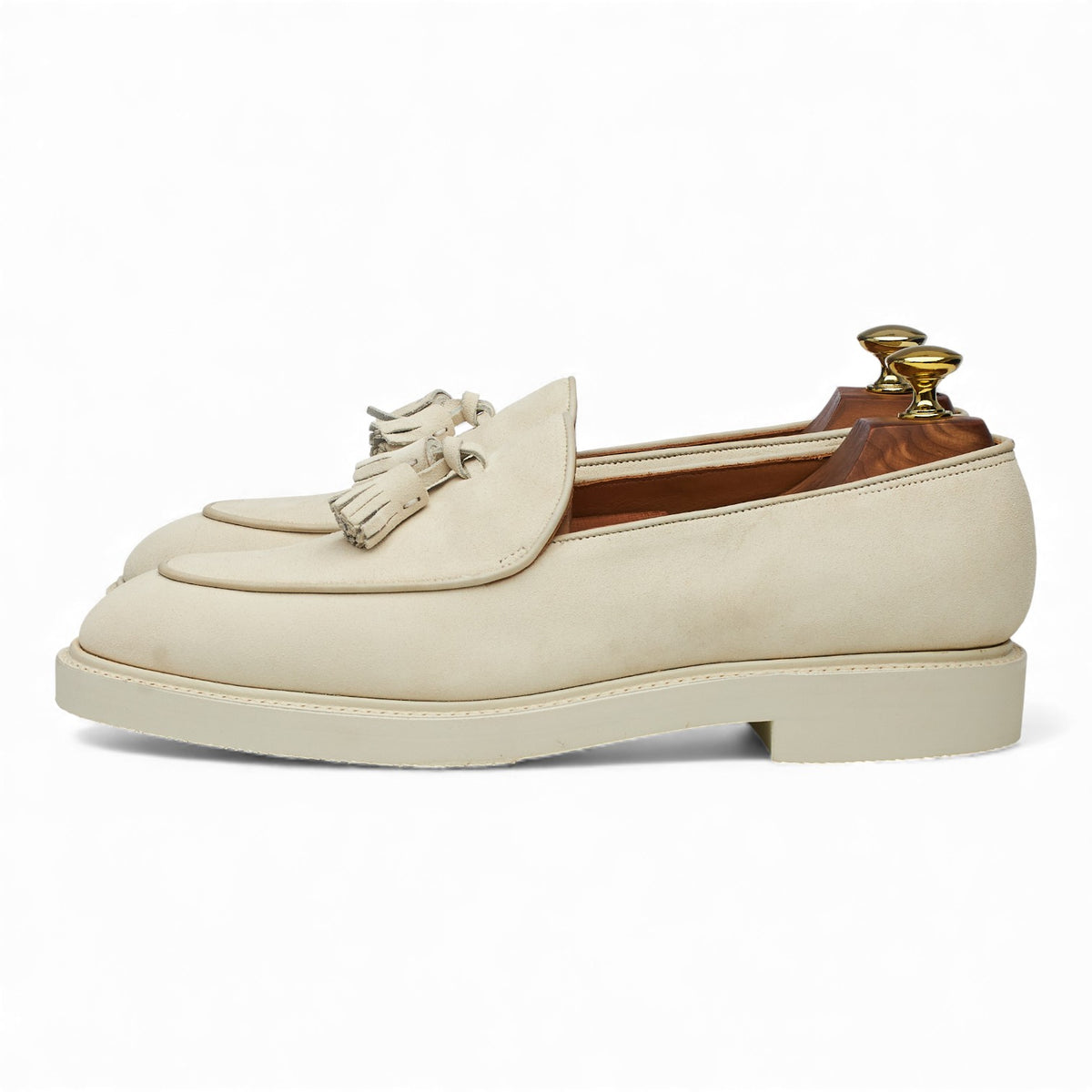 'Edmond' Sand Suede Tassel Loafers UK 7.5 E